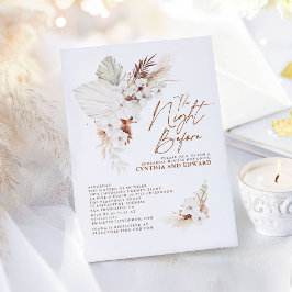 ボホテラコッタエレガントフローラリハーサルディナー 招待状