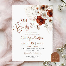 ボホテラコッタオベビーベビーシャワー 招待状