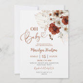 ボホテラコッタオベビーベビーシャワー 招待状 (正面)