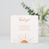 ボホテラコッタオレンジ誕生日サンキューカード 招待状 (スタンド正面)