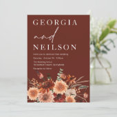 ボホテラコッタオレンジ&ブラウン秋の結婚式 招待状 (スタンド正面)