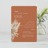 ボホテラコッタクラフト紙ブライダルシャワー 招待状 (スタンド正面)