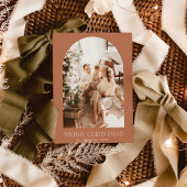 ボホテラコッタクリスマスカード |写真モダン 招待状