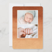 ボホテラコッタグラデーション写真誕生のお知らせ 招待状 (裏面)