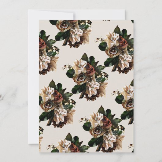 ボホテラコッタグリーンリーフローラ50誕生日 招待状 (裏面)