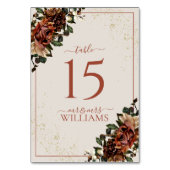 ボホテラコッタグリーンリー結婚フローラ テーブルナンバー (裏面)