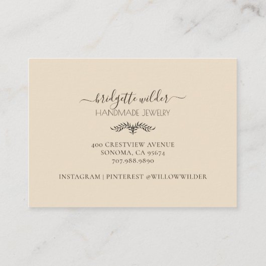 ボホテラコッタサンドデザートサンハンドメイドジュエリー 名刺 (裏面)