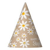 ボホテラコッタサンドレトロデイジーバースデーパーティー パーティーハット (左)