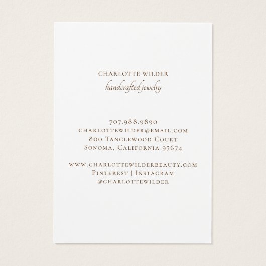 ボホテラコッタサンド抽象芸術イヤリングディスプレイカード (裏面)