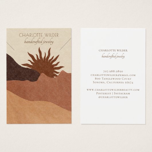 ボホテラコッタサンド抽象芸術ネックレスディスプレイ (正面&裏面)