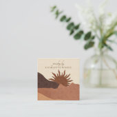 ボホテラコッタサンド抽象芸術手作りジュエリーバス スクエア名刺 (スタンド正面)