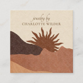 ボホテラコッタサンド抽象芸術手作りジュエリーバス スクエア名刺