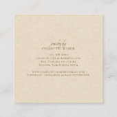 ボホテラコッタサンド抽象芸術手作りジュエリーバス スクエア名刺 (裏面)