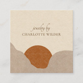ボホテラコッタサンド抽象芸術手作りジュエリーバス スクエア名刺