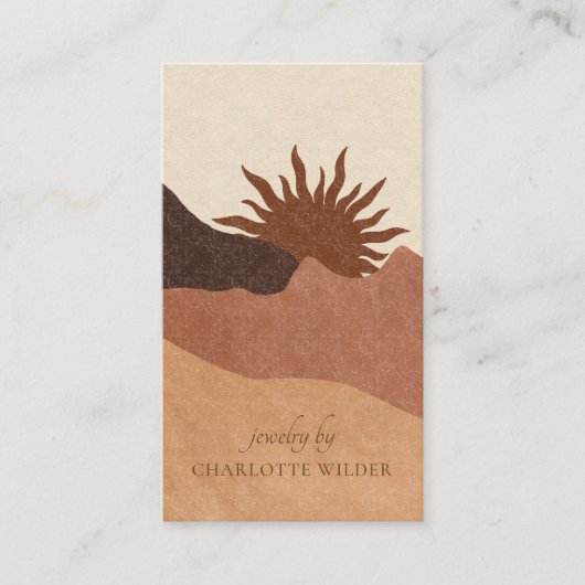 ボホテラコッタサンド抽象芸術手作りジュエリーバス 名刺 (正面)