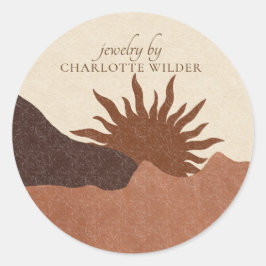 ボホテラコッタサンド抽象芸術手作りジュエリー ラウンドシール