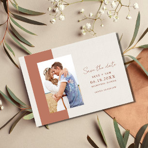 ボホテラコッタシンプル写真結婚の写真 セーブザデート