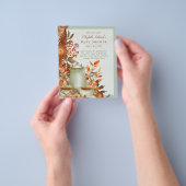 ボホテラコッタセージティーパーティーベビーブライダルシャワー チラシ (手)