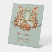 ボホテラコッタセージティーパーティーベビーブライダルシャワー 台座サイン (正面)