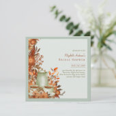 ボホテラコッタセージティーパーティーベビーブライダルシャワー 招待状 (スタンド正面)