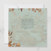 ボホテラコッタセージティーパーティーベビーブライダルシャワー 招待状 (裏面)