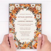 ボホテラコッタセージフローラ写真秋の結婚式 招待状