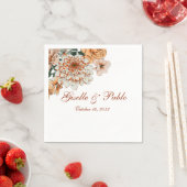 ボホテラコッタセージ秋フローラ結婚ズ スタンダードカクテルナプキン (インサイチュ)