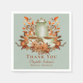 ボホテラコッタセージ茶パーティーダイニング食器 スタンダードカクテルナプキン