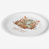 ボホテラコッタセージ茶パーティーダイニング食器 ペーパープレート (アングル)