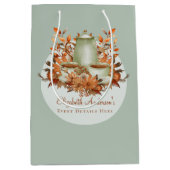 ボホテラコッタセージ茶パーティーフローライベントギフト ミディアムペーパーバッグ (正面)