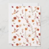 ボホテラコッタタウペワイルドフラワーエレガントな結婚式 招待状 (裏面)