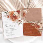 ボホテラコッタダリアバラフローラエレガントウェディング セーブザデート