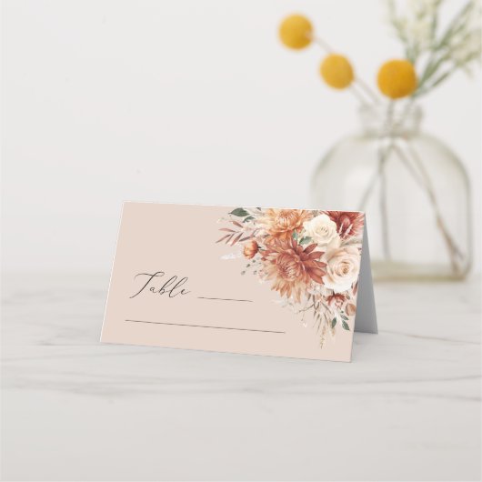 ボホテラコッタダリアバラ結婚ズ座席表 プレイスカード (正面)