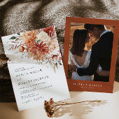 ボホテラコッタダリアバラ結婚式招待状 招待状