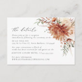 ボホテラコッタダリアフローラエレガントウェディング エンクロージャーカード (正面)