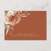 ボホテラコッタダリアフローラエレガントウェディング エンクロージャーカード (裏面)