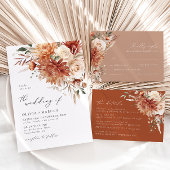 ボホテラコッタダリアフローラエレガントウェディング エンクロージャーカード
