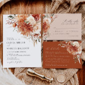 ボホテラコッタダリアフローラエレガントウェディング エンクロージャーカード