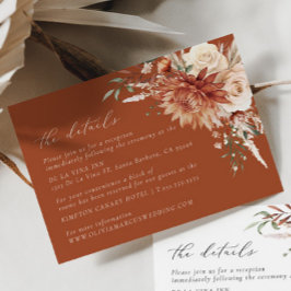 ボホテラコッタダリアフローラエレガントウェディング エンクロージャーカード