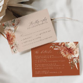 ボホテラコッタダリアフローラエレガントウェディング エンクロージャーカード