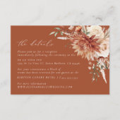 ボホテラコッタダリアフローラエレガントウェディング エンクロージャーカード (正面)