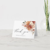 ボホテラコッタダリアフローラエレガントウェディング サンキューカード (正面)