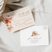 ボホテラコッタダリアワイルドフラワーエレガントな結婚式 出欠カード