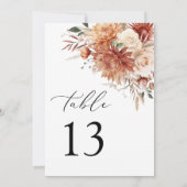 ボホテラコッタダリア結婚バラのテーブル番号 (裏面)