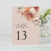 ボホテラコッタダリア結婚バラのテーブル番号 (スタンド正面)