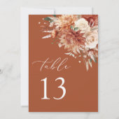 ボホテラコッタダリア結婚バラのテーブル番号 (裏面)