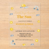 ボホテラコッタツインズ最初の旅行の最初の誕生日 アクリル招待状 (正面)