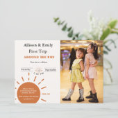 ボホテラコッタツインズ最初の旅行の最初の誕生日 招待状 (スタンド正面)