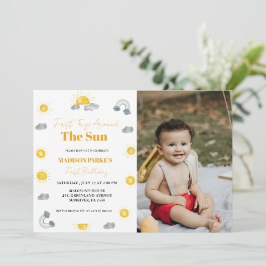 ボホテラコッタツインズ最初の旅行の最初の誕生日 招待状 (スタンド正面)