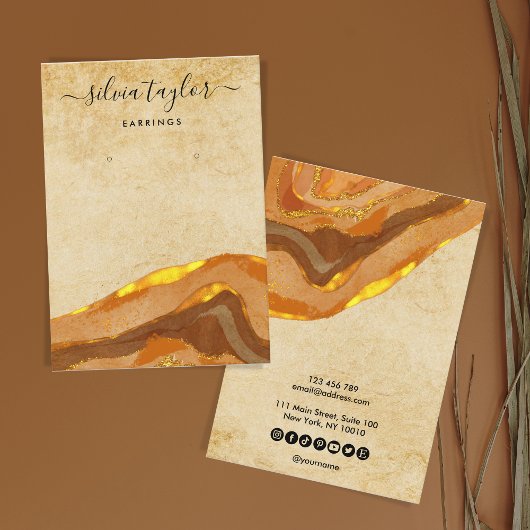 ボホテラコッタデザイナージュエリーホルダーソーシャル 名刺